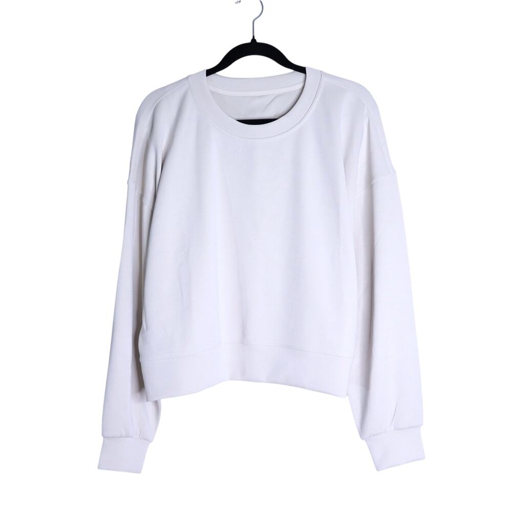 LULULEMON Perfectly Oversized Cropped Crew Sweatshirt Mojave Tan Women's 12 - Picture 1 of 8